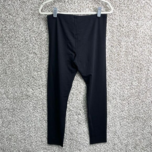 Eileen Fisher Leggings Women's Medium Black Lightweight Knit Pull-On - Picture 3 of 5